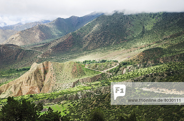 Berg  Landschaft  Fernverkehrsstraße  Nepal  Mustang