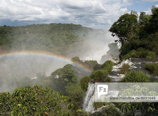 A rainbow over iguaza falls Argentina