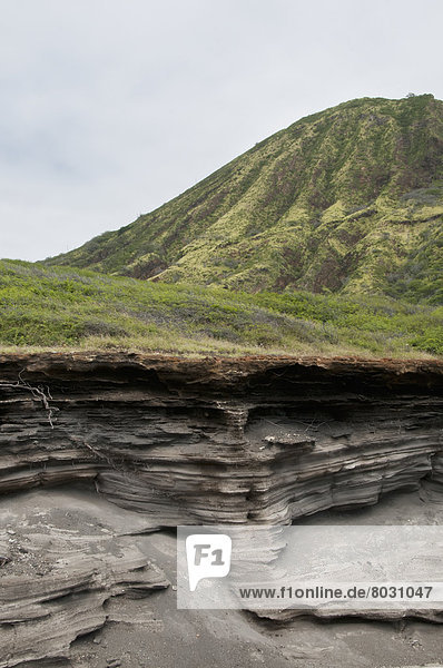 Wasserrand  Berg  Amerika  fahren  vorwärts  Verbindung  Gestein  Hawaii  Oahu  Süden