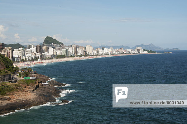 View of the buildings along the coastline Rio de janeiro brazil
