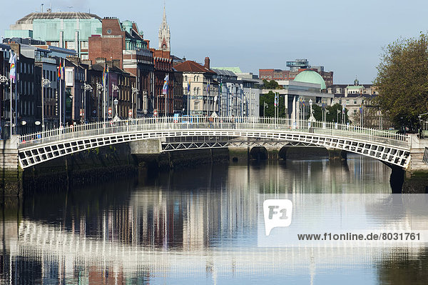 Ha'penny bridge over the river liffey Dublin city county dublin ireland