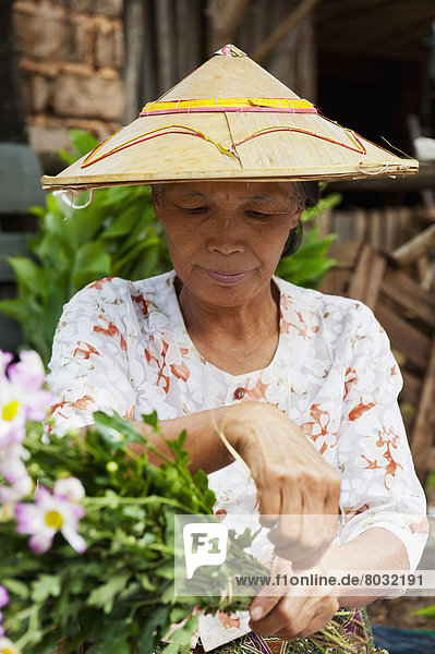 Blume  verkaufen  Myanmar  Markt  Shan Staat