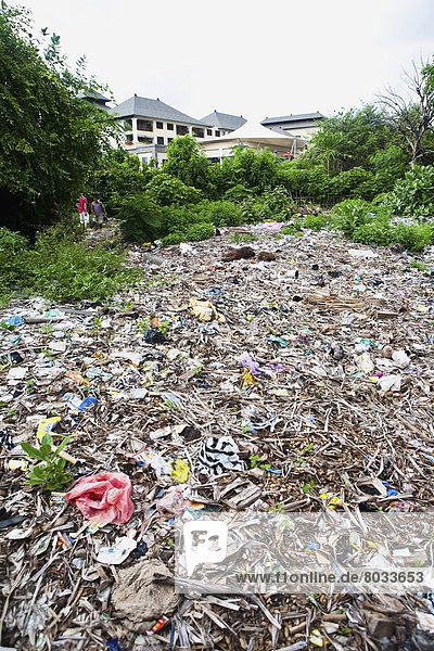 Illegal Trash Dump Behind Resort  Kuta  Bali  Indonesia