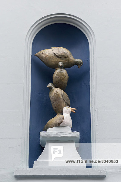 Humorous bird sculpture  Falmouth  Cornwall  England  United Kingdom