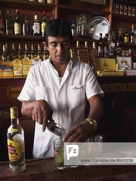 Front view of bartender  Havana  Cuba
