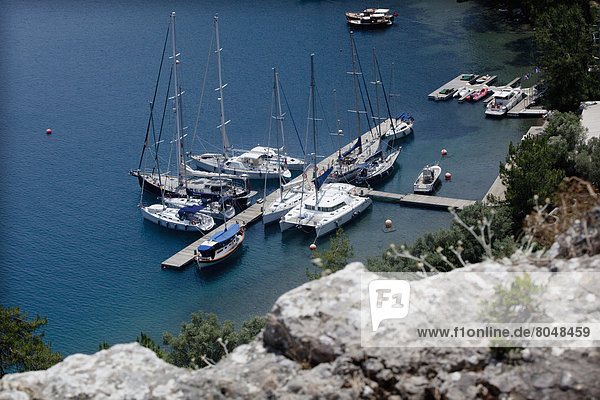 Turkey  Gokava Gulf  Moored boats  Karacasu