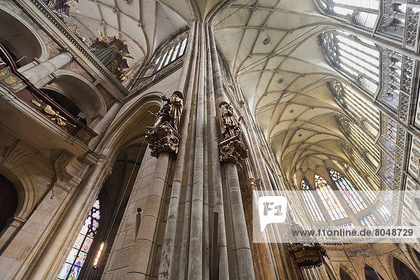 Interior of St Vitus Cathedral  Prague  Czech Republic