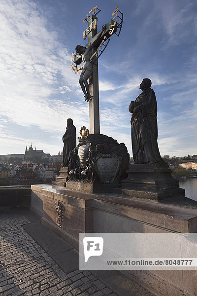 Sculpture depicting Crucifixion of Christ  Prague  Czech Republic