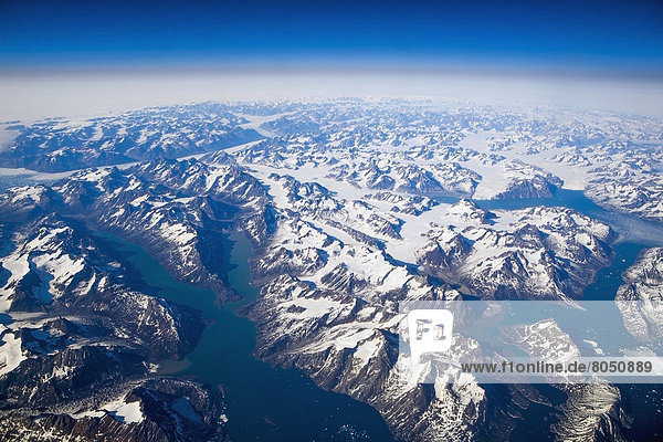 Aerial view of icecap  Greenland  Denmark