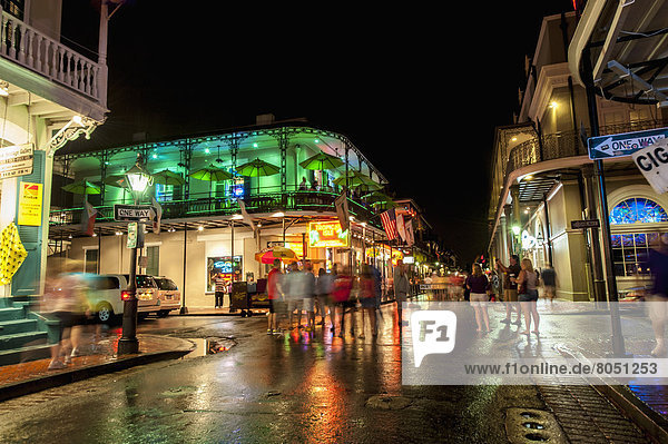 Night view of city street  New Orleans  Louisiana  USA