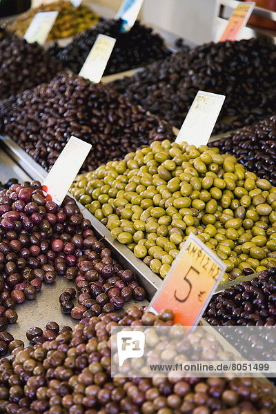 Blumenmarkt  Vielfalt  Olive  verkaufen  Griechenland  Thessaloniki  griechisch  Markt