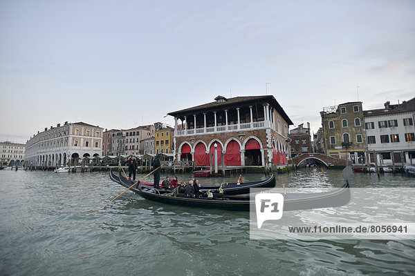 Canale Grande and gondolas  Venice  Italy  Europe