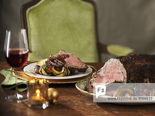 Gemüse Fest festlich Braten Rindfleisch Rind gebraten