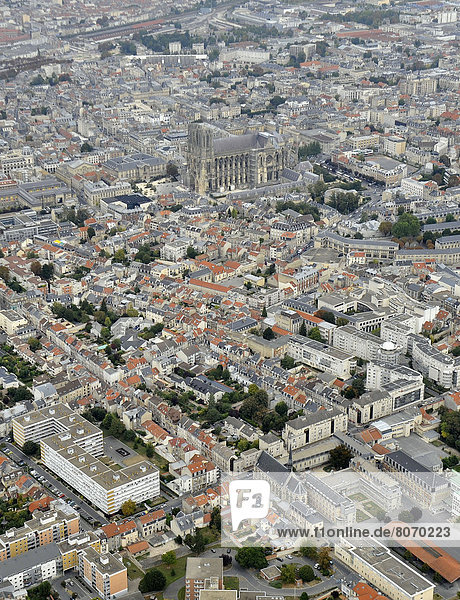 über  Großstadt  Ansicht  Luftbild  Fernsehantenne  Reims