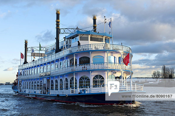 Paddle steamer  Lousiana Star during a harbour cruise