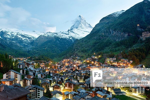 Zermatt and Matterhorn  Canton Wallis  Switzerland  Europe