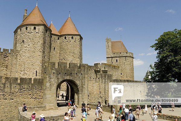 Frankreich  Europa  Wand  Großstadt  UNESCO-Welterbe  Carcassonne  alt