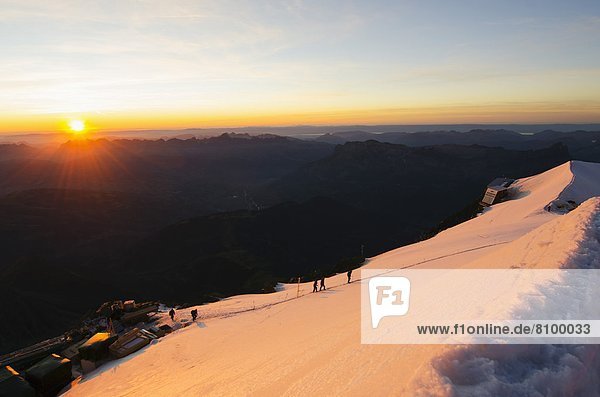 Sunset on Mont Blanc  Haute-Savoie  French Alps  France  Europe