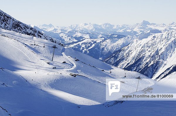 Argentiere and Grand Montet ski area  Chamonix Valley  Haute-Savoie  French Alps  France  Europe