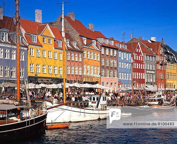 Hafenviertel  Nyhavn  Kopenhagen  Dänemark  Skandinavien  Europa