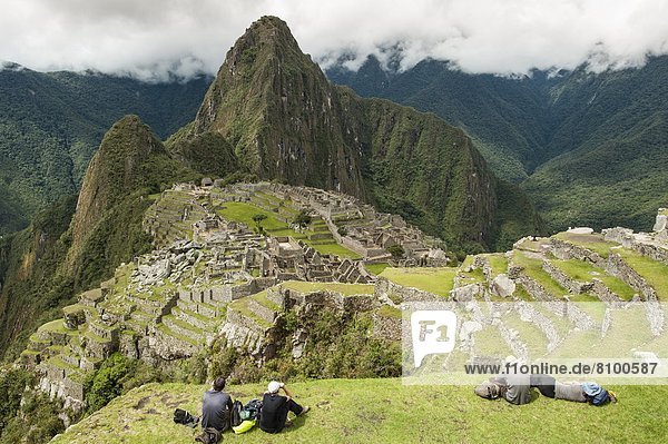 Machu Picchu  UNESCO World Heritage Site  near Aguas Calientes  Peru  South America