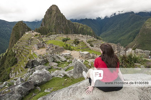 Machu Picchu  UNESCO World Heritage Site  near Aguas Calientes  Peru  South America