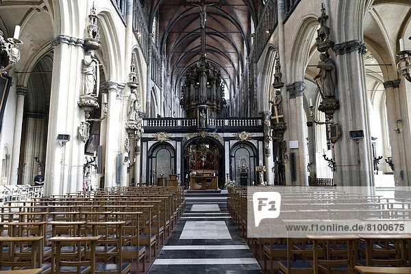 Central nave  Church of Our Lady  Bruges  West Flanders  Belgium  Europe