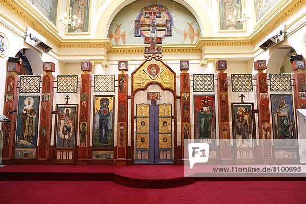 Ukrainian Greek Catholic church St. Vladimir the Great in Paris. Iconostasis.