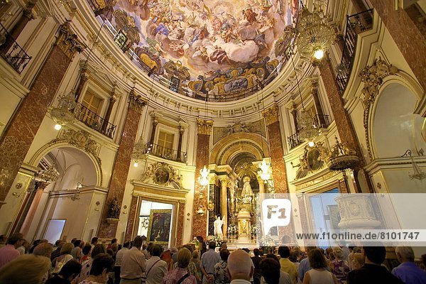 Interior of Basilica De La Virgen De Los Desamparados  Valencia  Spain  Europe
