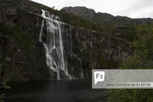 Beauty In Nature Color Image Day Flowing Water Horizontal Mountain Mountain Range Nobody Norway Outdoors Photography Purity Scenics Tranquil Scene Tree Waterfall