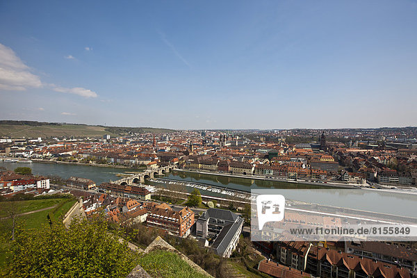 Germany  Bavaria  Wuerzburg  City View with Main River