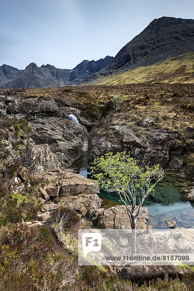 Großbritannien  Schottland  Blick auf den Fluss Brittle am Fairy Pool nahe Black Cuillin Hills
