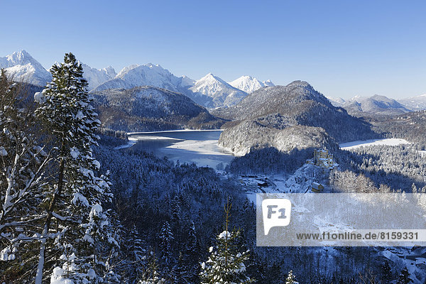Deutschland  Bayern  Blick auf den Alpsee