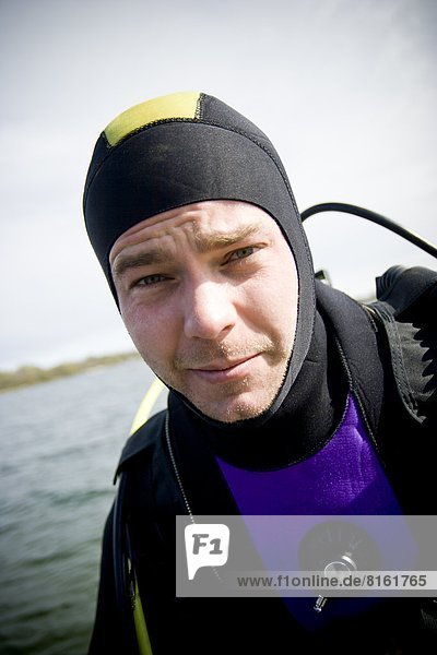 Portrait of man in wetsuit