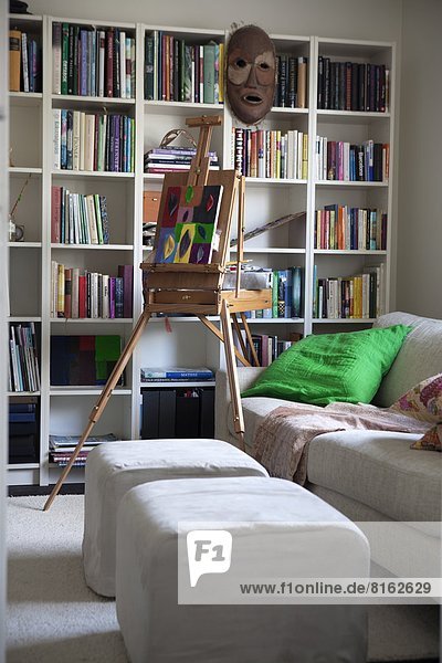 Bücherregal, Couch, Zimmer, Wohnzimmer