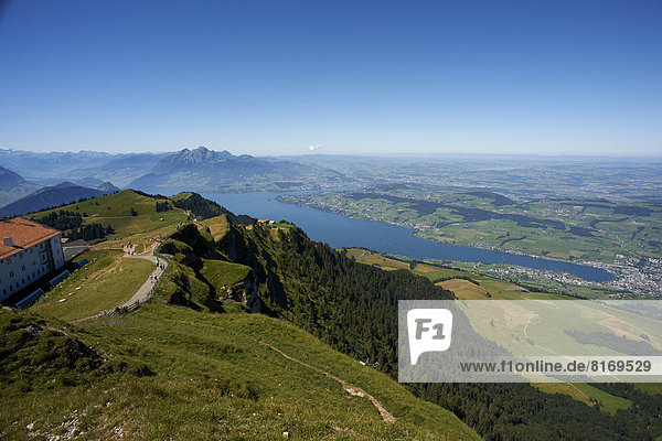 View from Rigi Cog Railway over Lake Lucerne