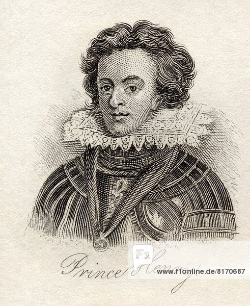 Henry Frederick Stuart Prince Of Wales 1594-1612 From The Book Crabbs Historical Dictionary Published 1825