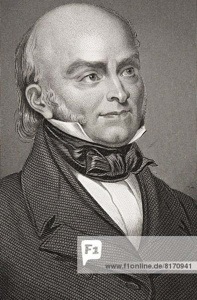John Quincy Adams 1767 - 1848. Eldest Son Of President John Adams And Sixth President Of The United States Of America. From The Book Gallery Of Historical Portraits Published C.1880.