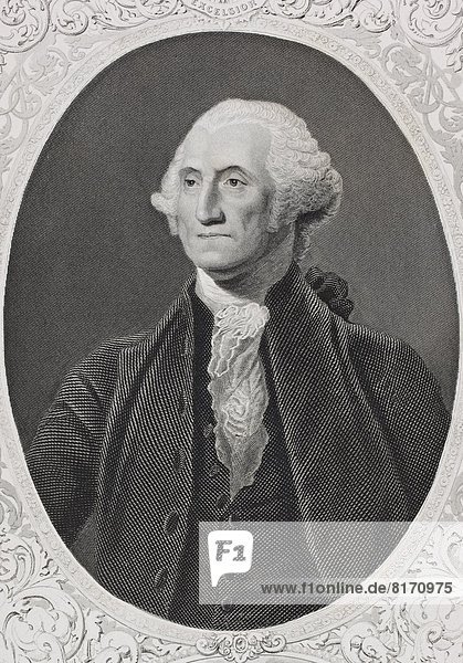 George Washington 1732 - 1799. First President Of The United States. From The Book Gallery Of Historical Portraits Published C.1880.