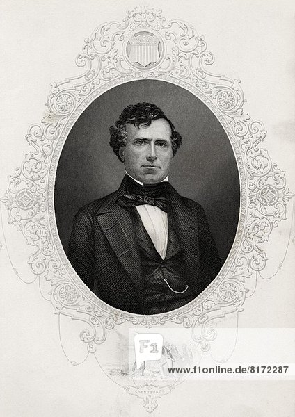 Franklin Pierce 1804-1869 14Th President Of The United States 1853-57 From A 19Th Century Print Engraved By J Rogers