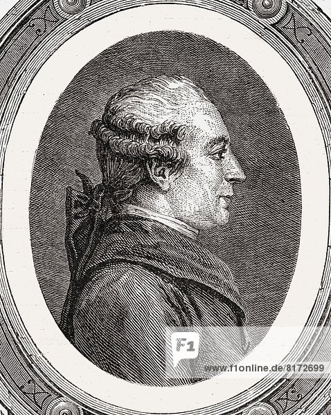 Pierre Augustin Caron De Beaumarchais  1732-1799. French Dramatist. Engraved By Pannemaker After Lienard. From Histoire De La Revolution Francaise By Louis Blanc.