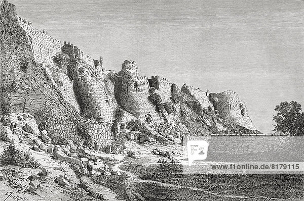 The City Walls Of Tughlakabad  Delhi  India In The 19Th Century. From El Mundo En La Mano  Published 1878.