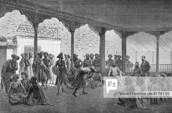 The Court Of The Gaekwad  The Ruling Prince Or Maharaja Gaekwad Of Baroda  India  In The 19Th Century. From El Mundo En La Mano  Published 1878.