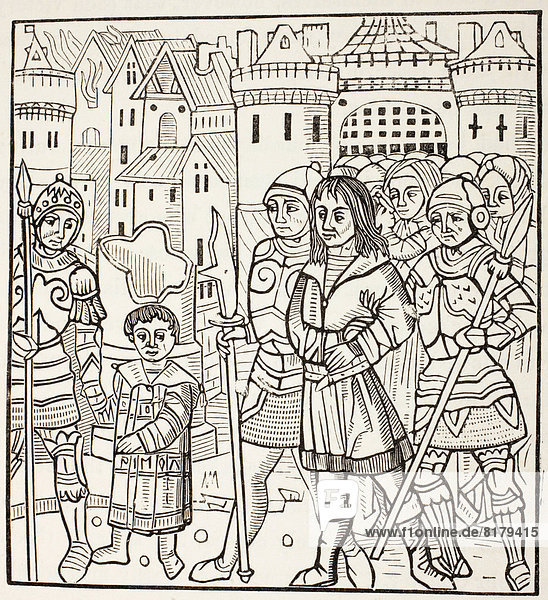 King St Louis  Louis Ix Of France  And His Two Brothers  Alphonse And Charles  Are Captured By The Saracens After The Battle Of Fariskur  April 1250  During The Seventh Crusade. From Military And Religious Life In The Middle Ages By Paul Lacroix Published London Circa 1880.