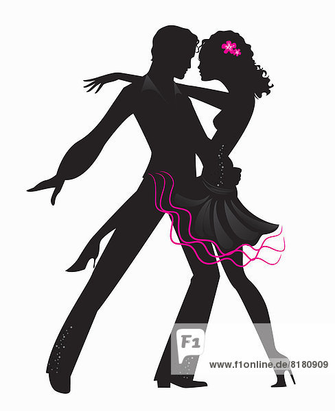 Silhouette eines tanzenden Paares beim Tango