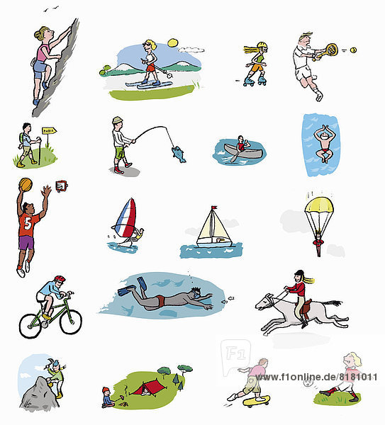 Montage of people enjoying variety of recreational pursuits