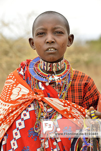 Frau Tradition Kleidung Kostüm - Faschingskostüm Masai