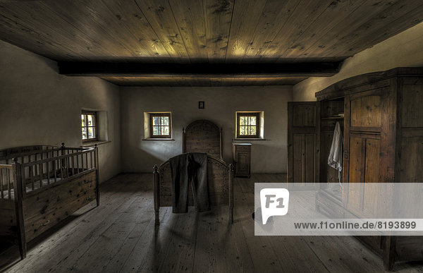 'Old farmhouse bedroom  open-air museum ''Museum Tiroler Bauernhöfe'''
