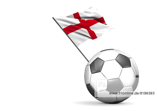 Football Flag Of England vor weißem Hintergrund