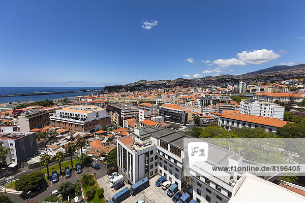 Portugal  Funchal  Ansicht der Häuser auf Madeira
